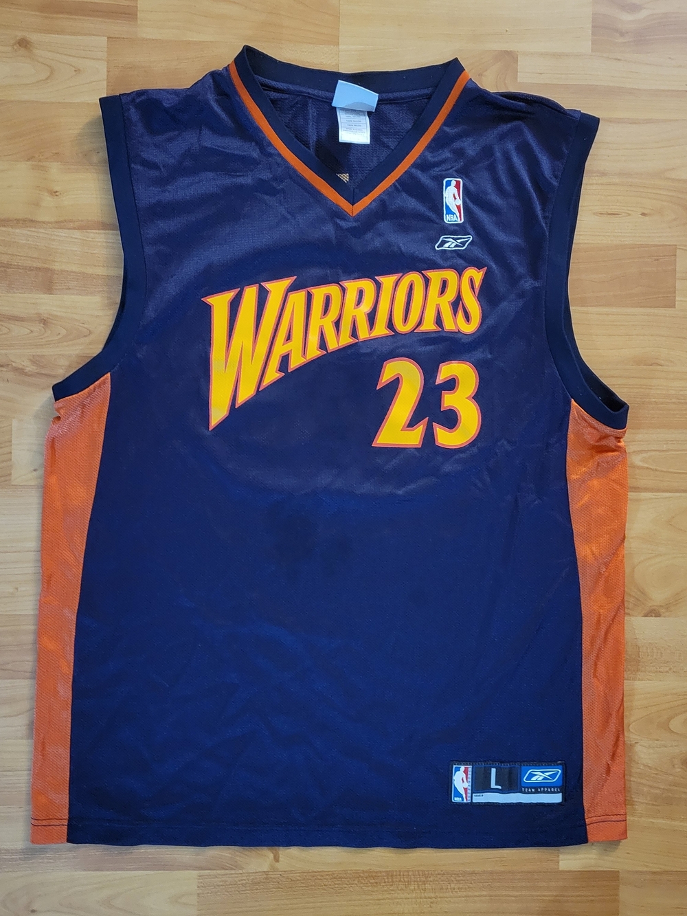 Y2K Reebok Golden State Warriors Richardson Blue Orange Jersey, L/XL